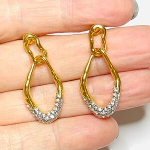 Solanales Crystal Large Link Earrings Gold Clear Alexis Bittar STYLE D04
